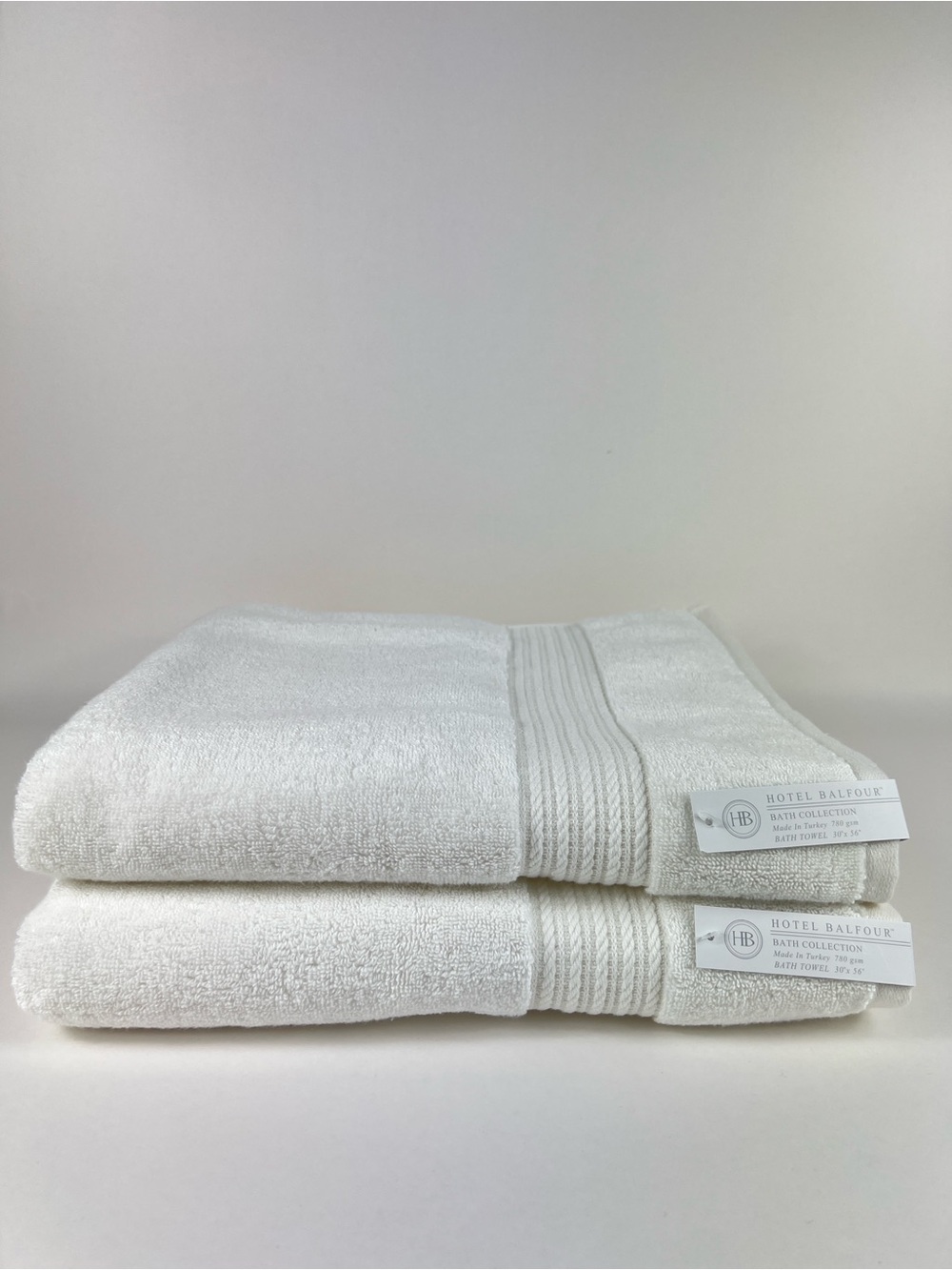 Hotel Balfour Bath Towels White Luxury Plush Ultra Soft 100% Cotton 2 Pc Set NEW